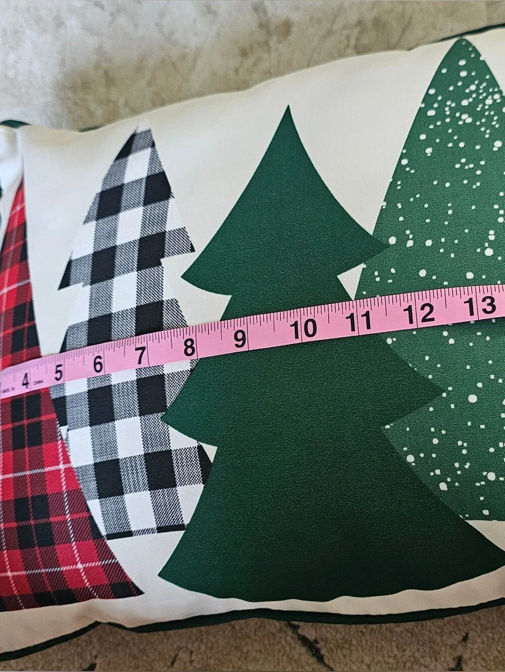 Holiday Pet Pillow Cover - Green Plaid Christmas Design